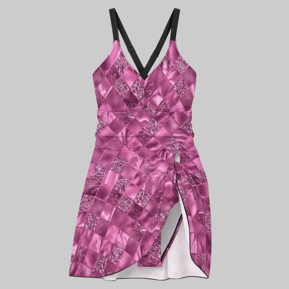 Luxury Amethyst Shaping Skirt Swimsuit with Adjustable Tie Hem