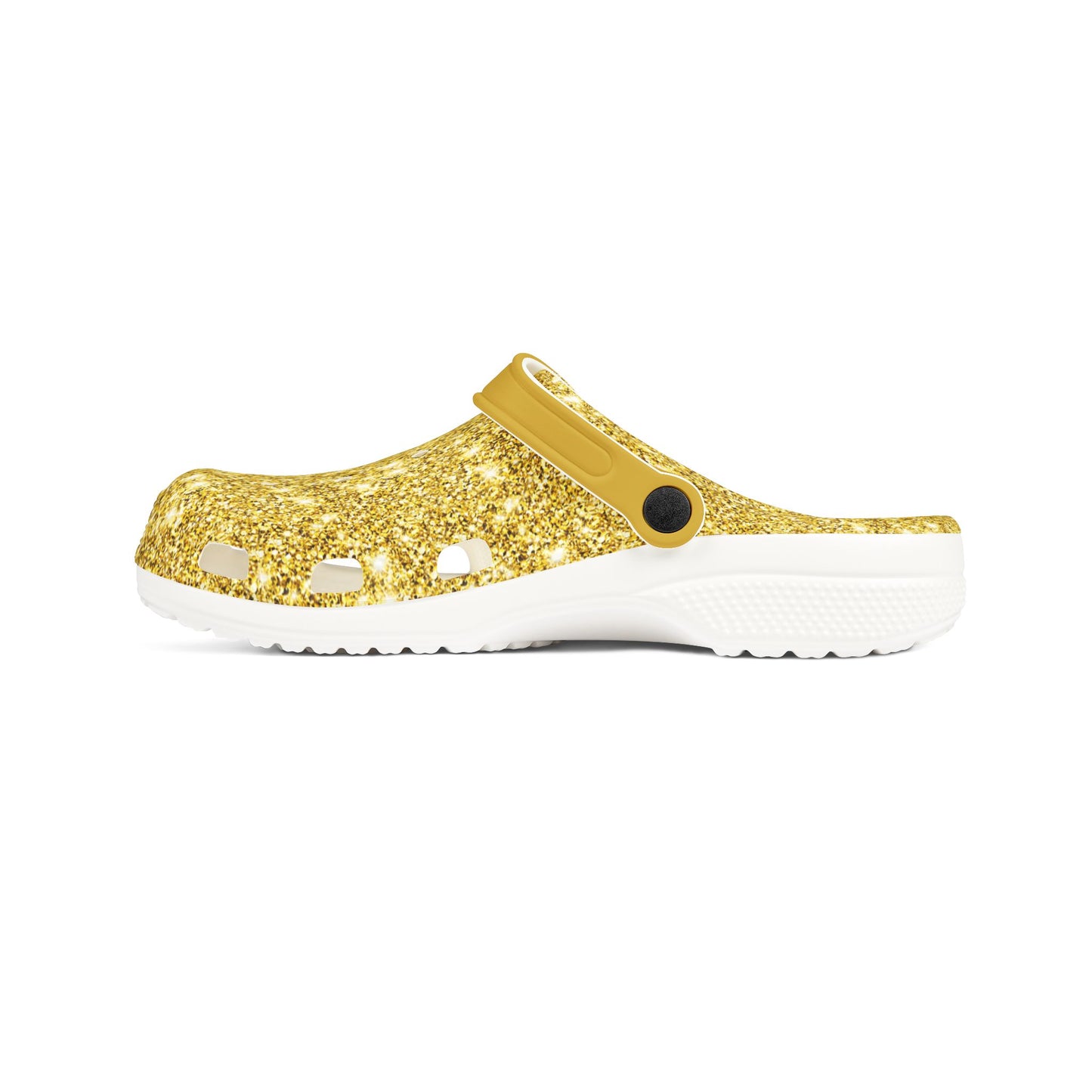 Gold White Sparkles Foam Rubber Clogs Comfortable Stylish Shoes