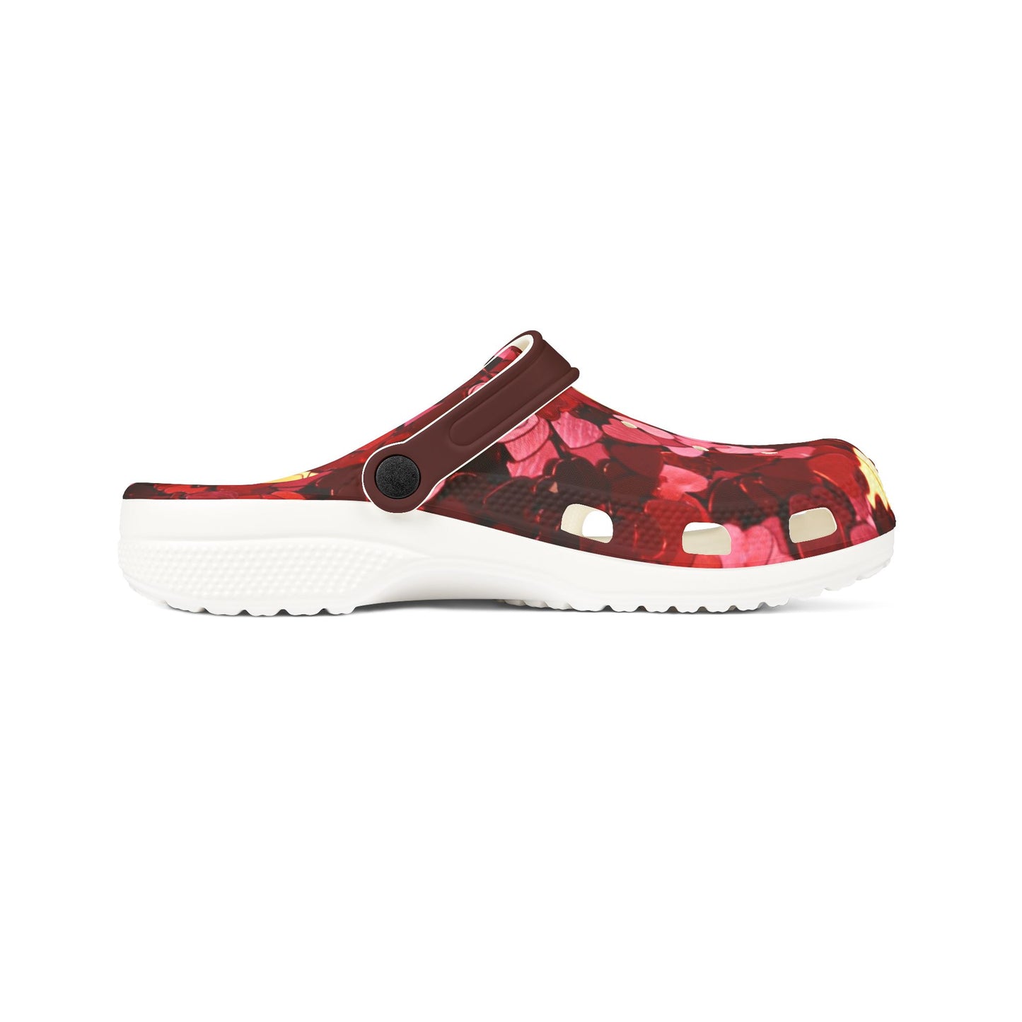 Bright and Dark Pink Heart Pattern Foam Clogs for Comfort Style