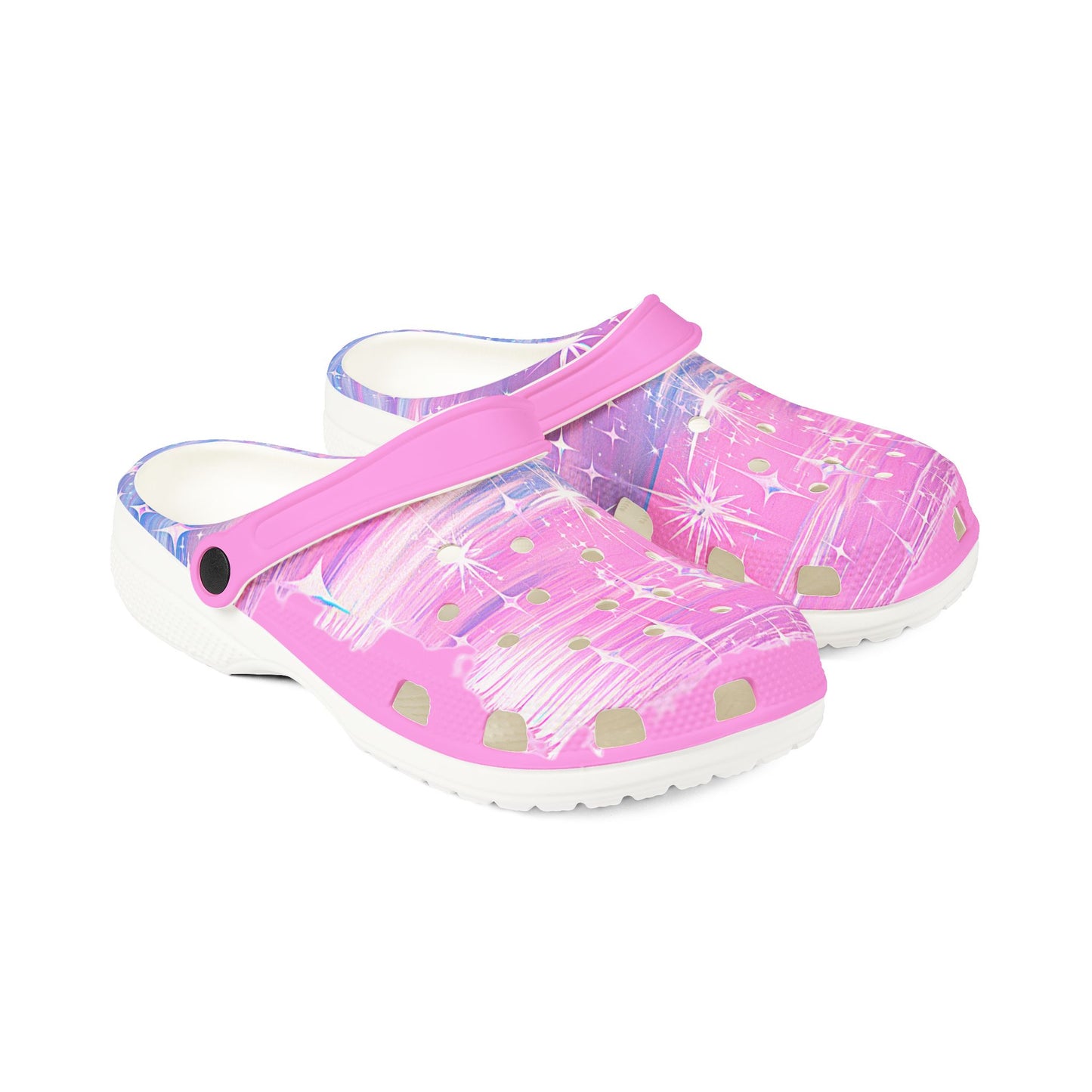 Pink Starry Nights Foam Clogs Comfortable Rubber Shoes Women