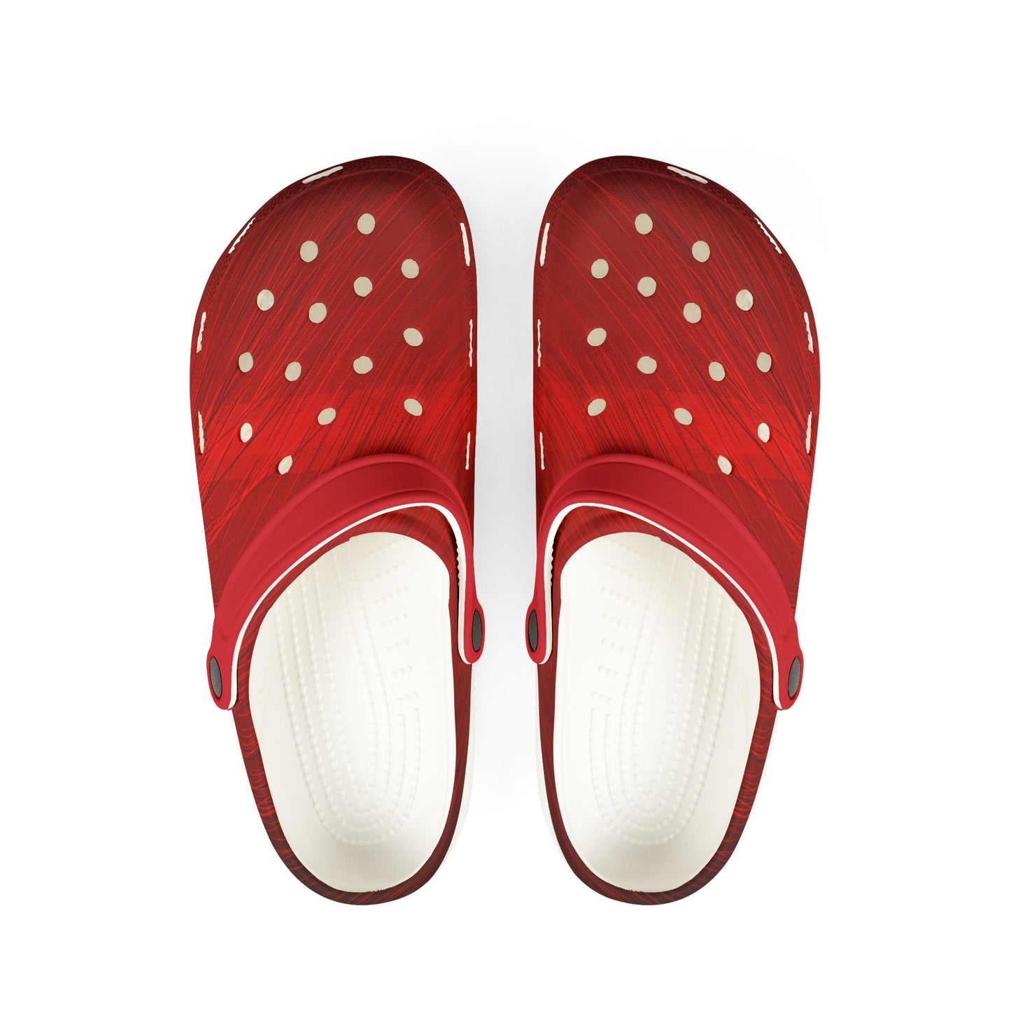 Cool Red Filaments Foam Clogs Waterproof Non Slip Casual Shoes