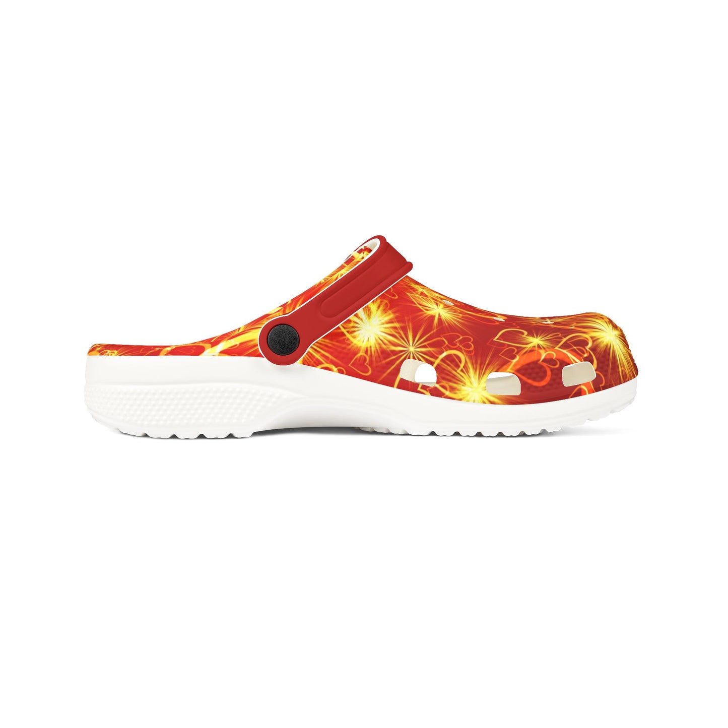 Golden Hearts Red Foam Clogs Comfortable Lightweight Casual Shoes