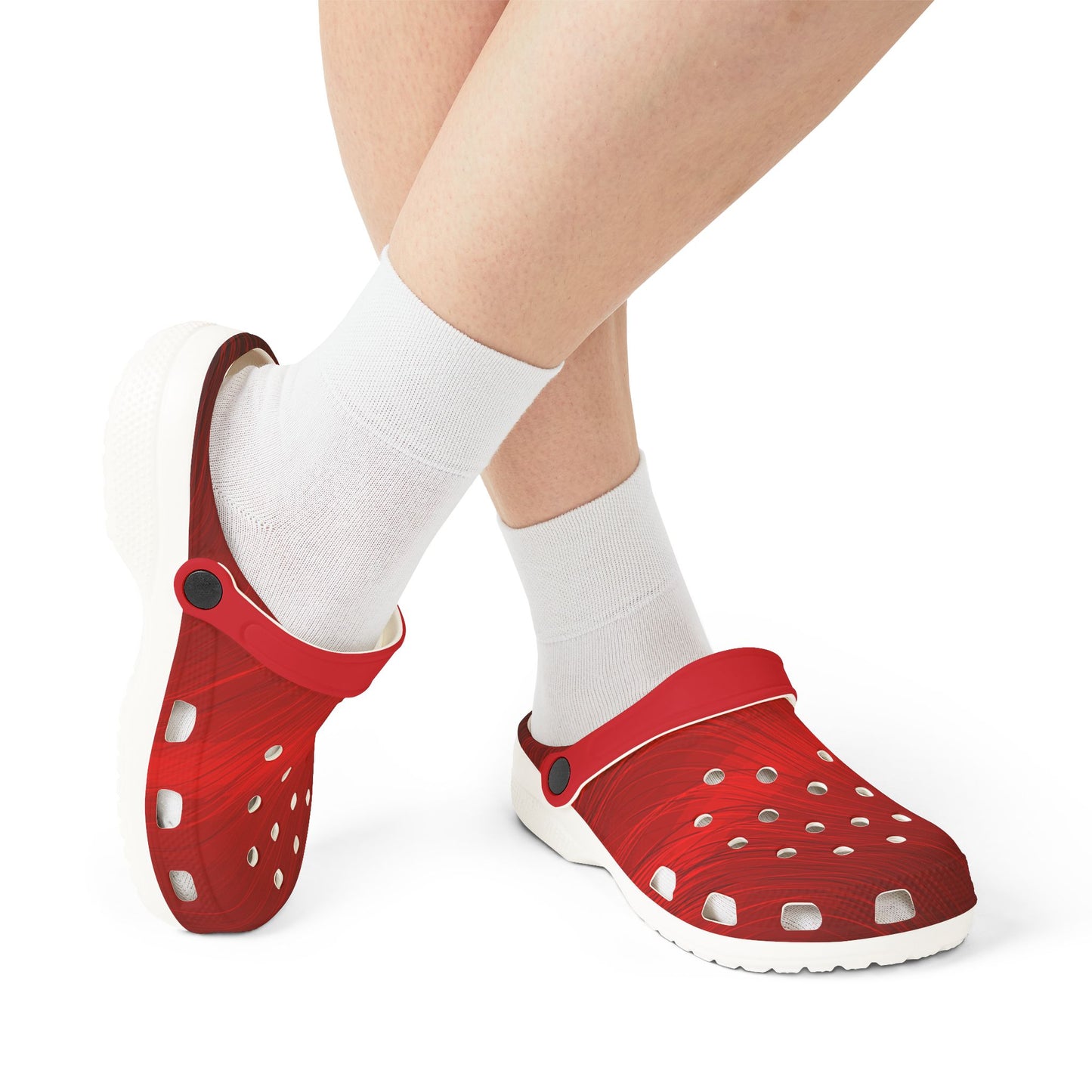 Cool Red Filaments Foam Clogs Waterproof Non Slip Casual Shoes