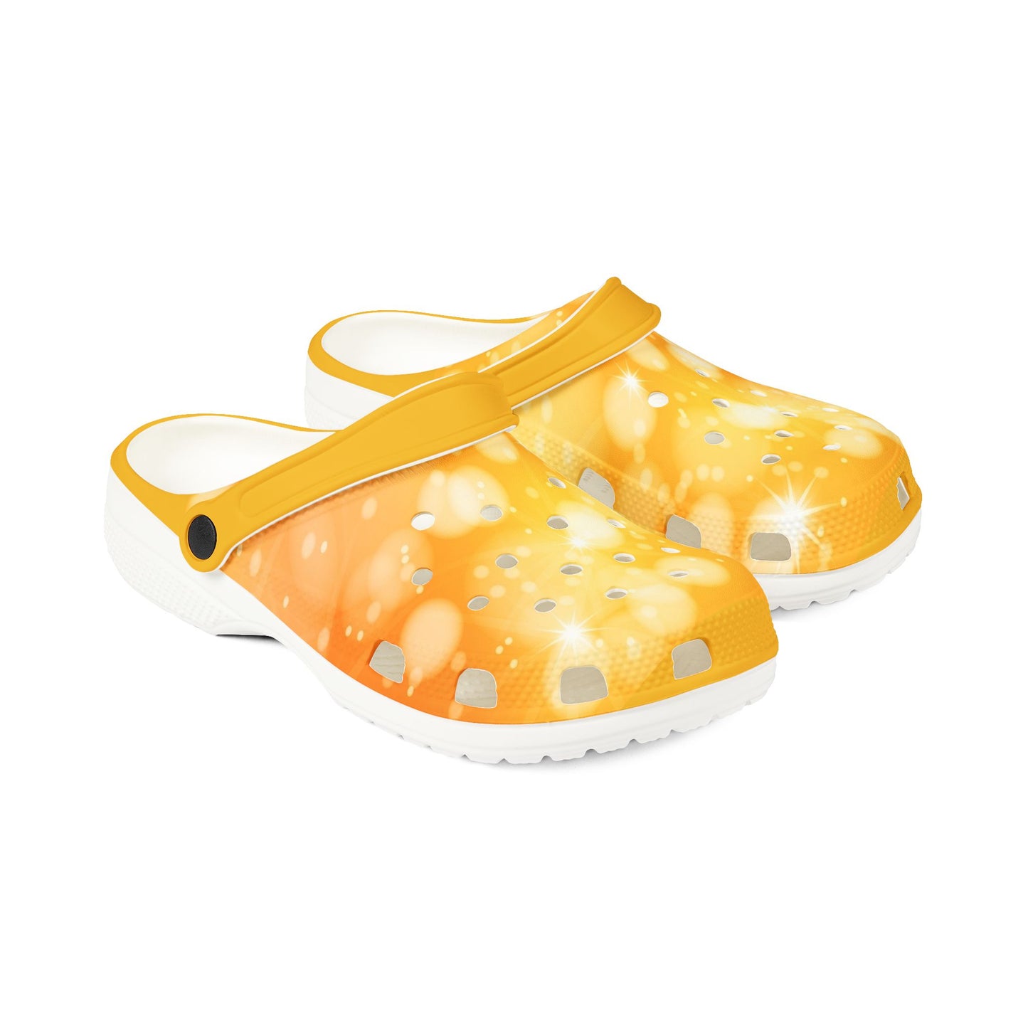 Golden Glow Bokeh Rubber Beach Clogs Waterproof & Non-Slip