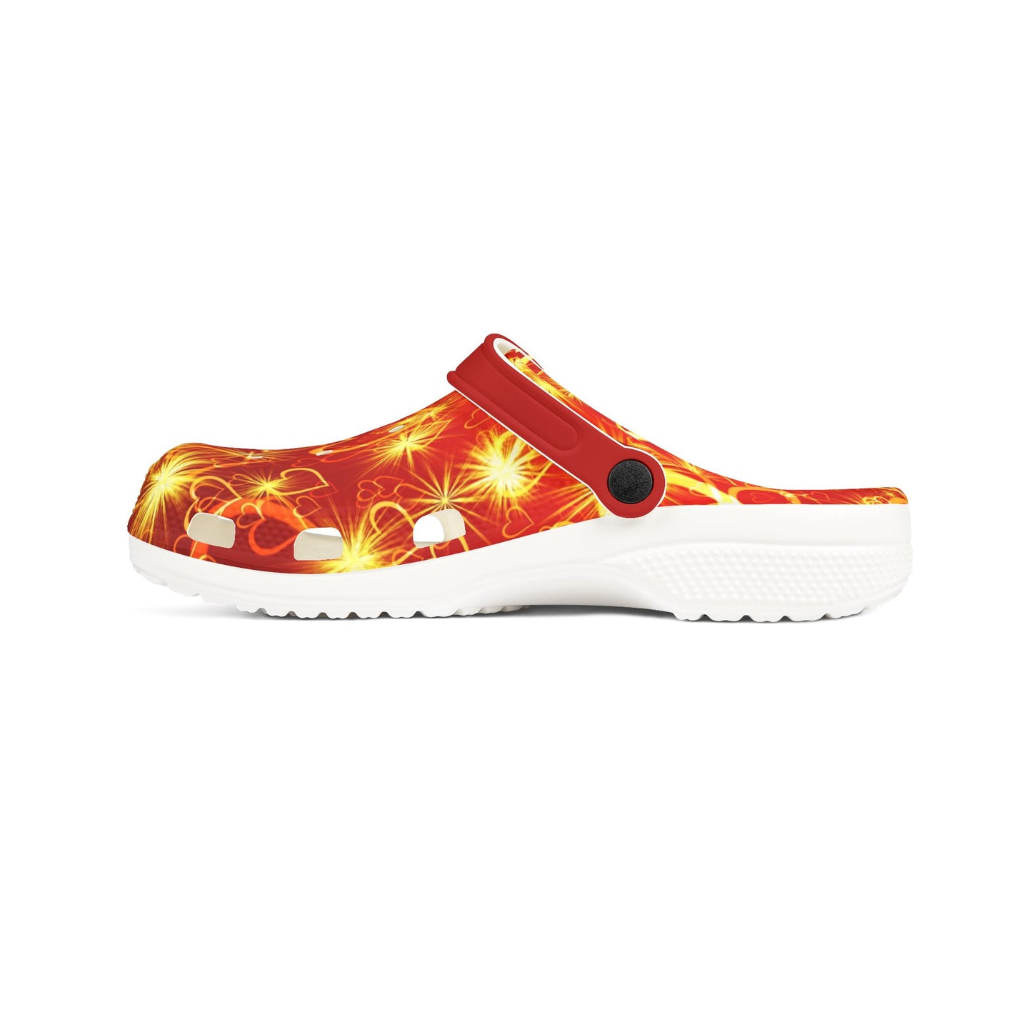 Golden Hearts Red Foam Clogs Comfortable Lightweight Casual Shoes