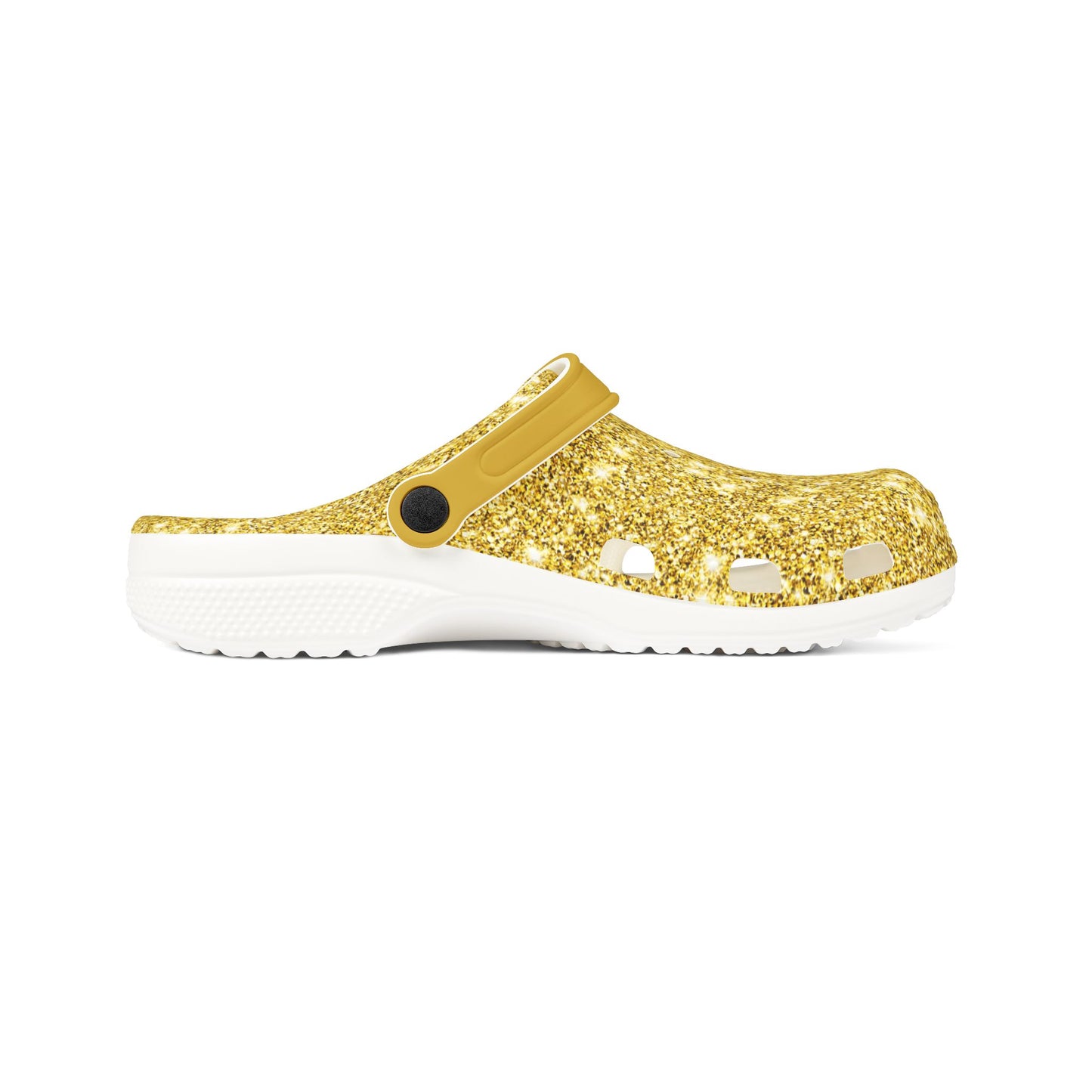Gold White Sparkles Foam Rubber Clogs Comfortable Stylish Shoes