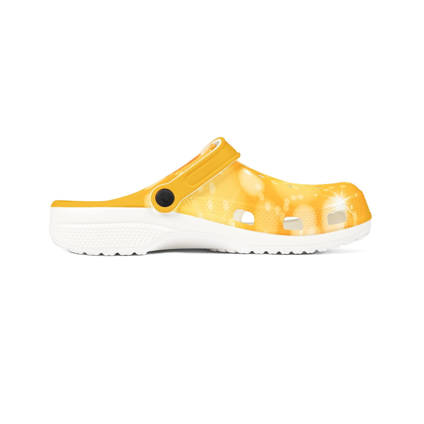 Golden Glow Bokeh Rubber Beach Clogs Waterproof & Non-Slip