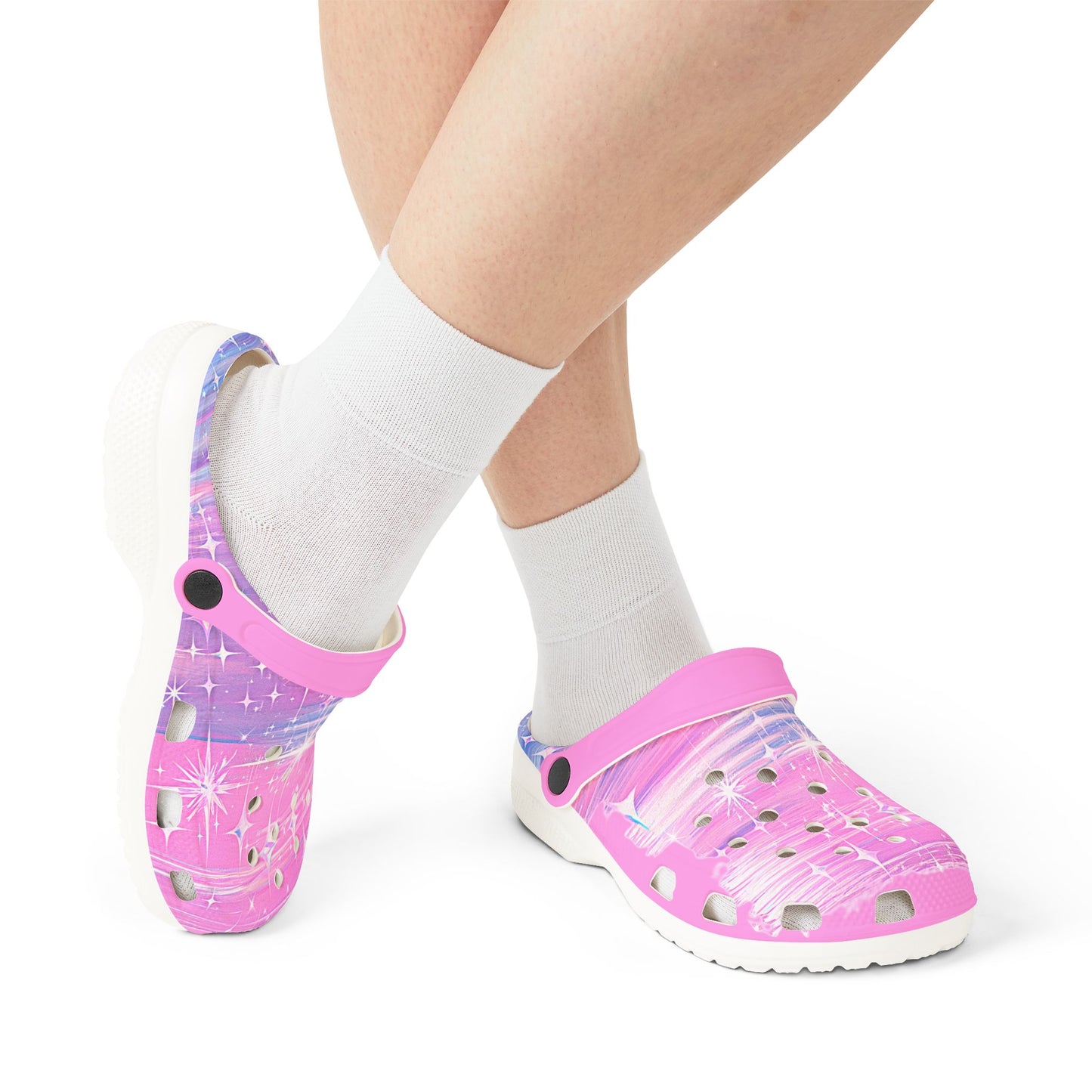 Pink Starry Nights Foam Clogs Comfortable Rubber Shoes Women
