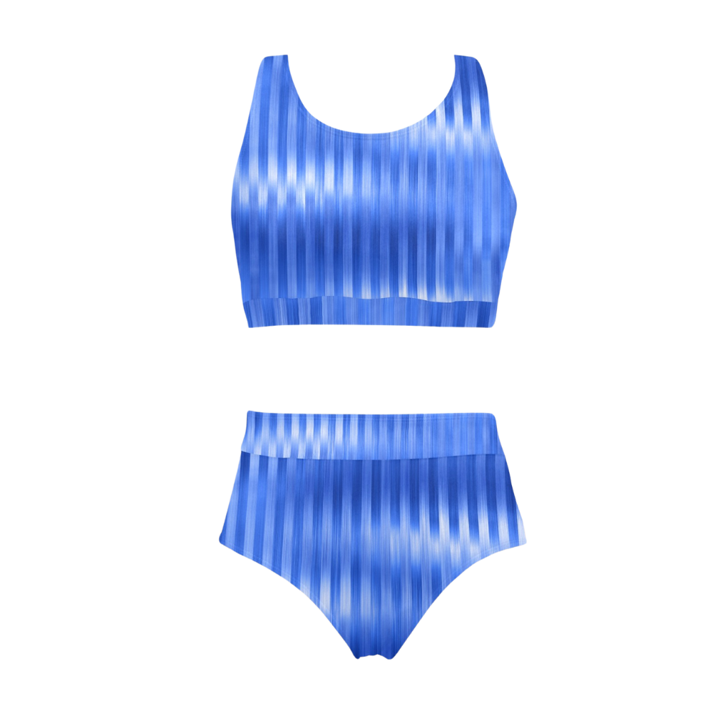 Light Blue Striped Bikini Set Stylish Comfortable Swimwear