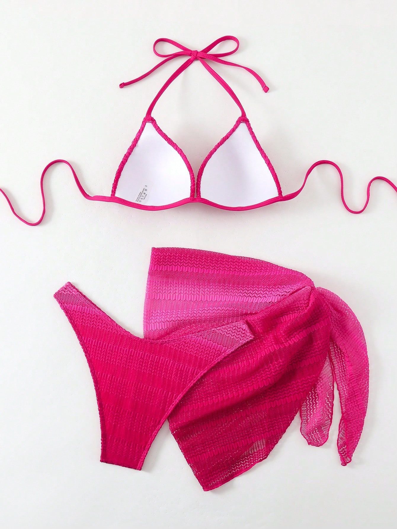 Womens Three Piece Swimsuit Split Bikini Set Summer Beachwear