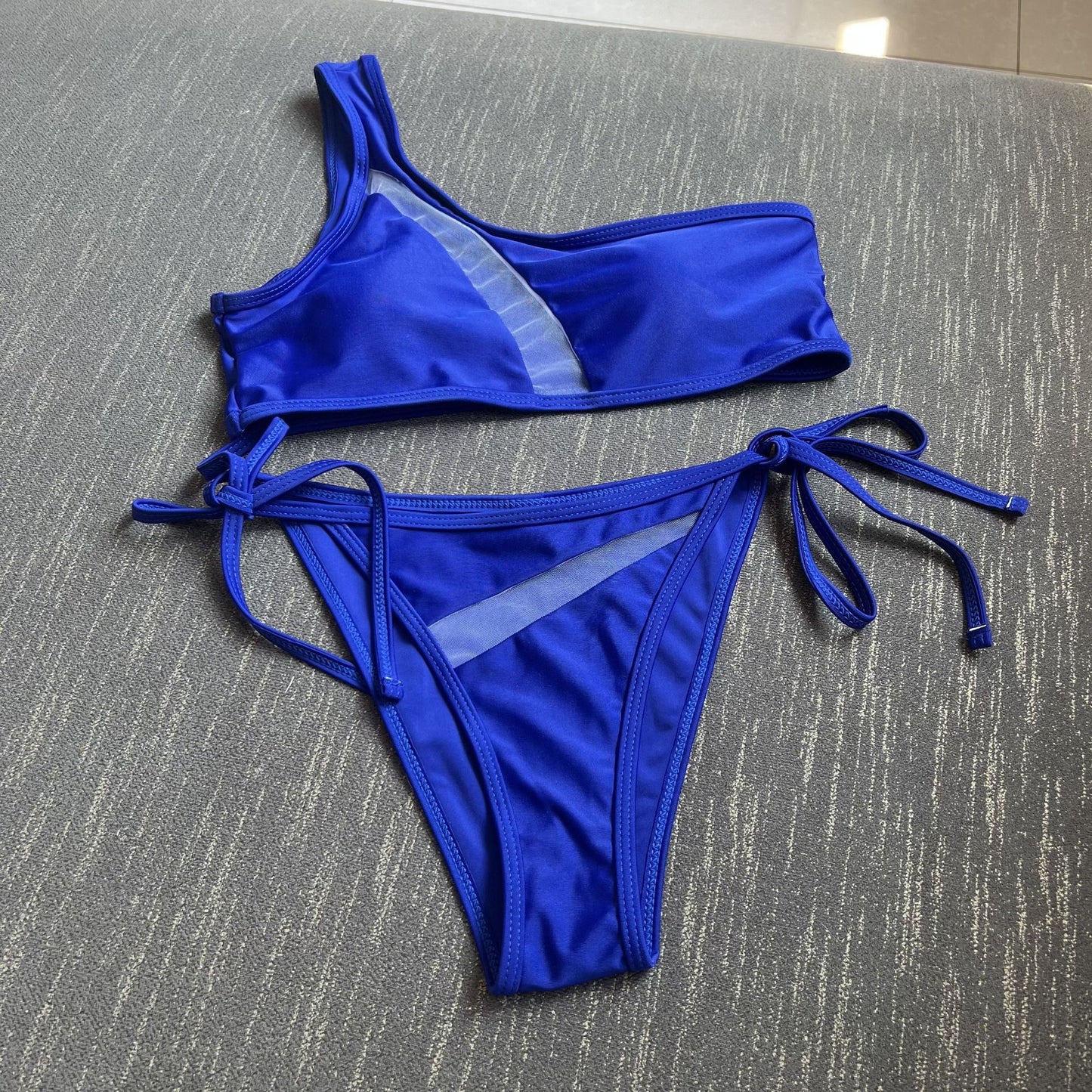 Hollow Out Spliced Cutout Split Bikini Swimsuit Swimwear Set