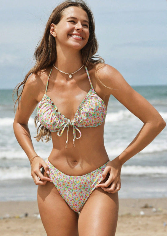 Women's Three Piece Split Swimsuit Bikini Set for Summer Beach