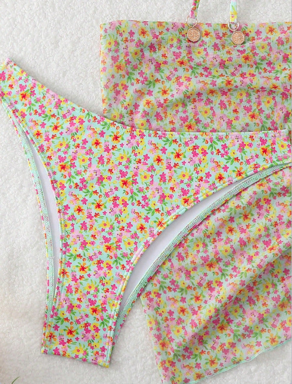 Women's Three Piece Split Swimsuit Bikini Set for Summer Beach