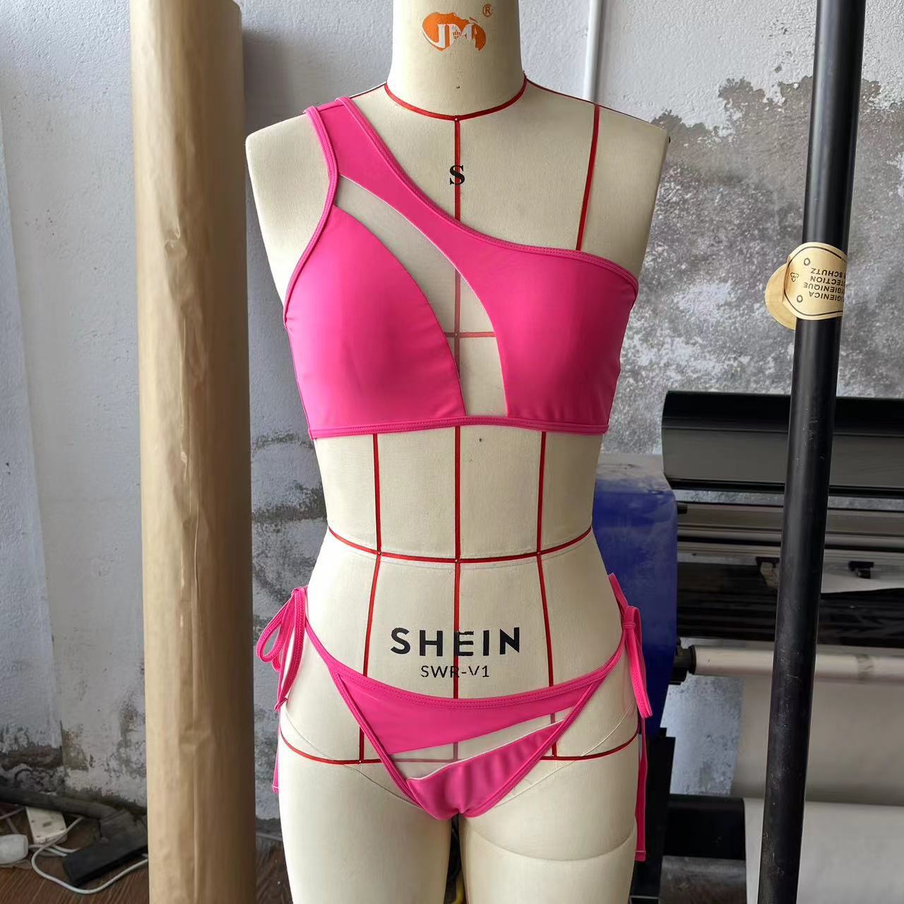 Hollow Out Spliced Cutout Split Bikini Swimsuit Swimwear Set