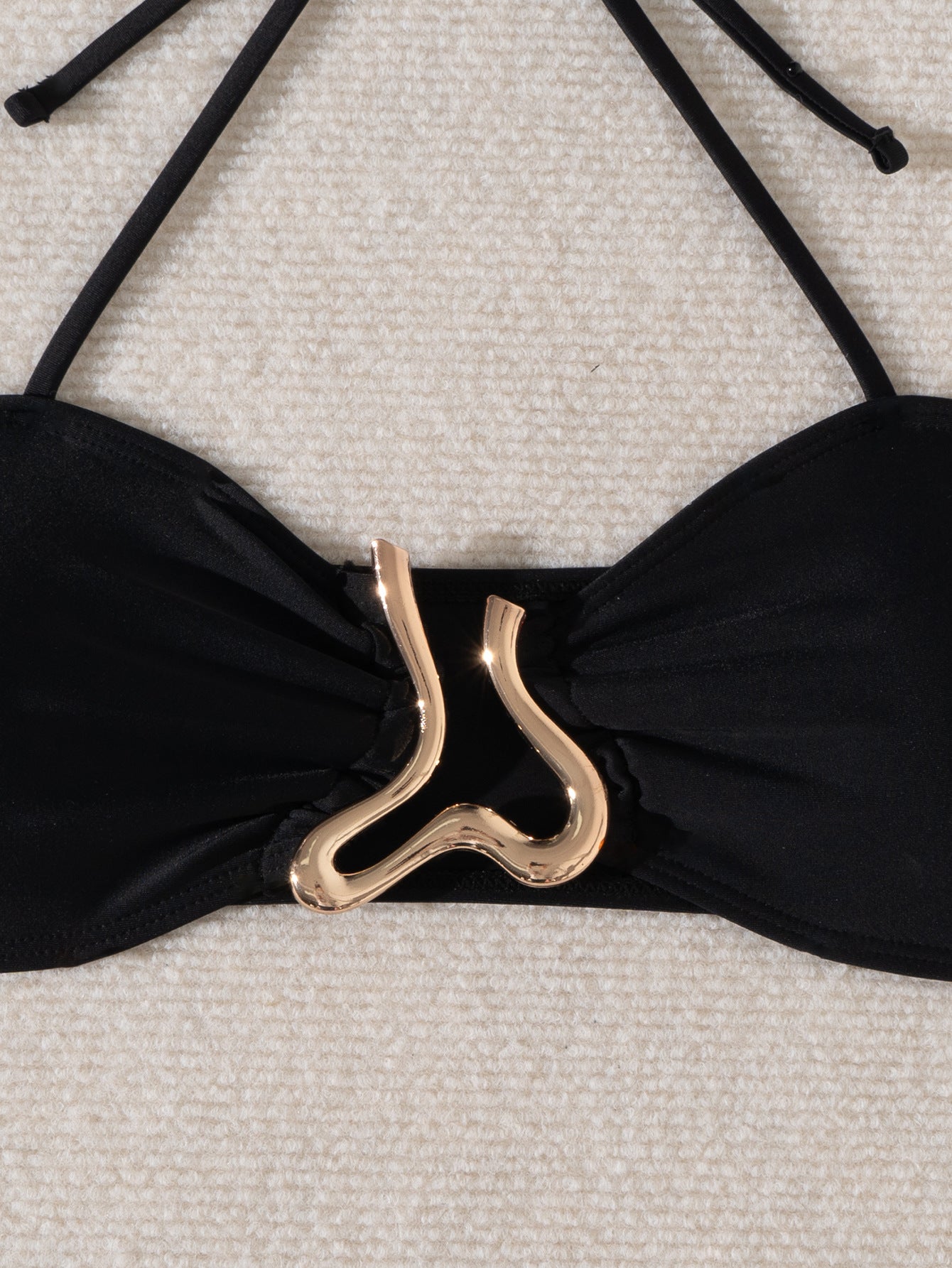 Solid Color Split Bikini Swimsuit Set for Women Summer Style