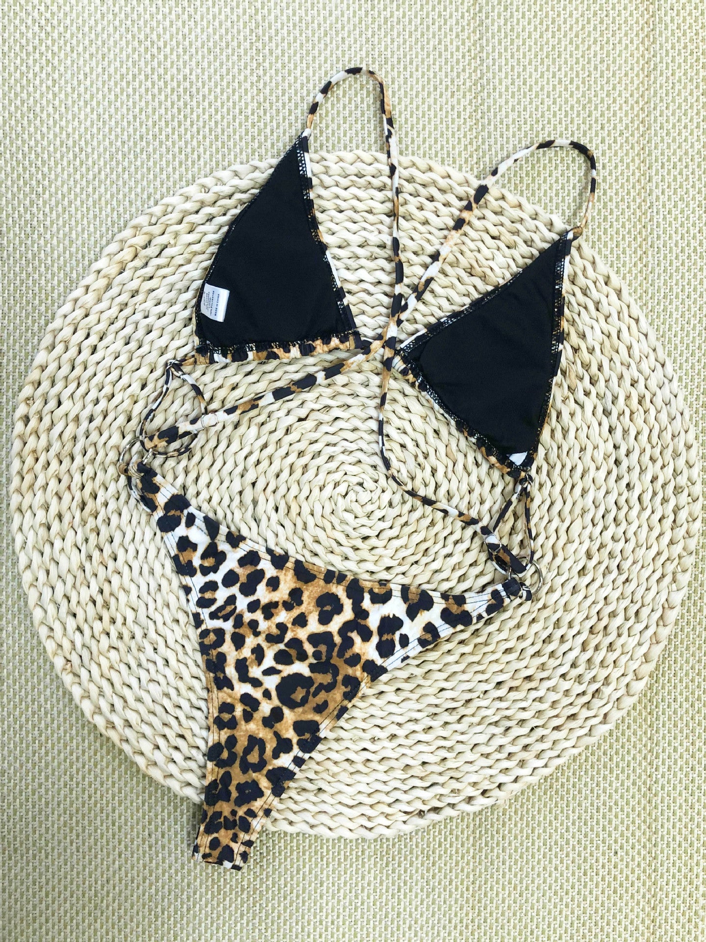 Leopard Print Halter Backless One Piece Swimsuit for Women