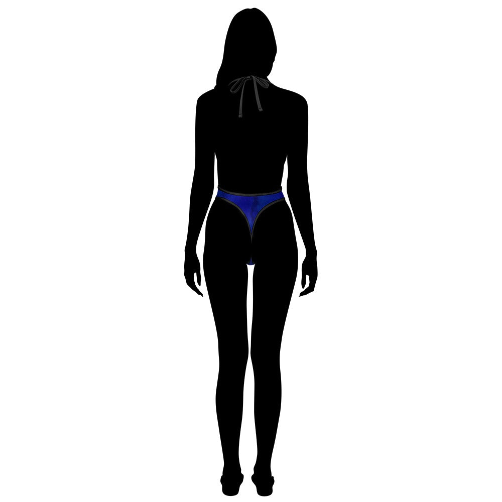 Dark Slate Blue One Piece Swimsuit with Double Strap Design