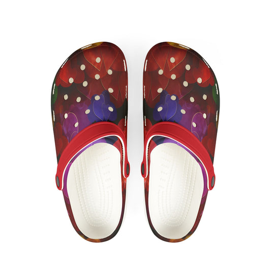 Forest Full of Hearts Foam Rubber Clogs Comfortable and Colorful