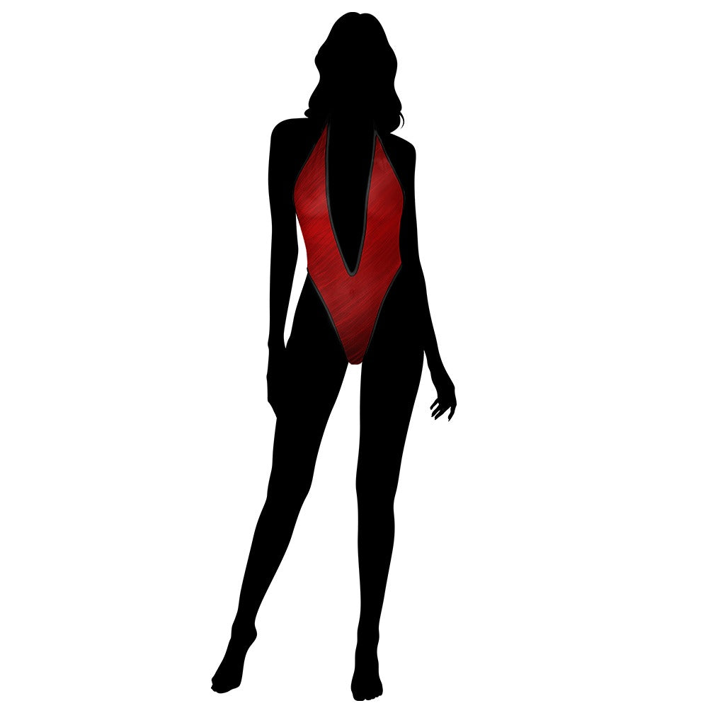 Women's Cool Red Filament One-Piece Swimwear