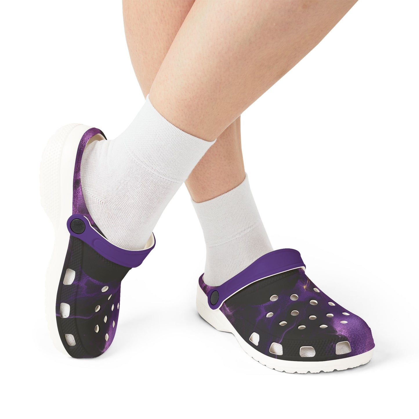 Stylish Foam Clogs Purple Marbled Comfortable Trendy Shoes