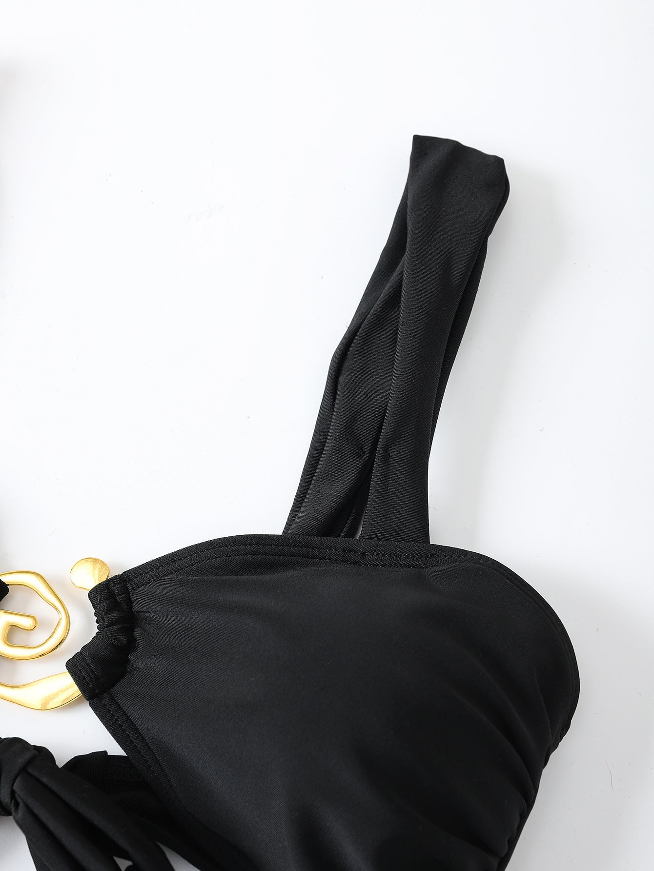 Bikini Solid Color Tied Low Waist Bikini Split Swimsuit Women Swimwear