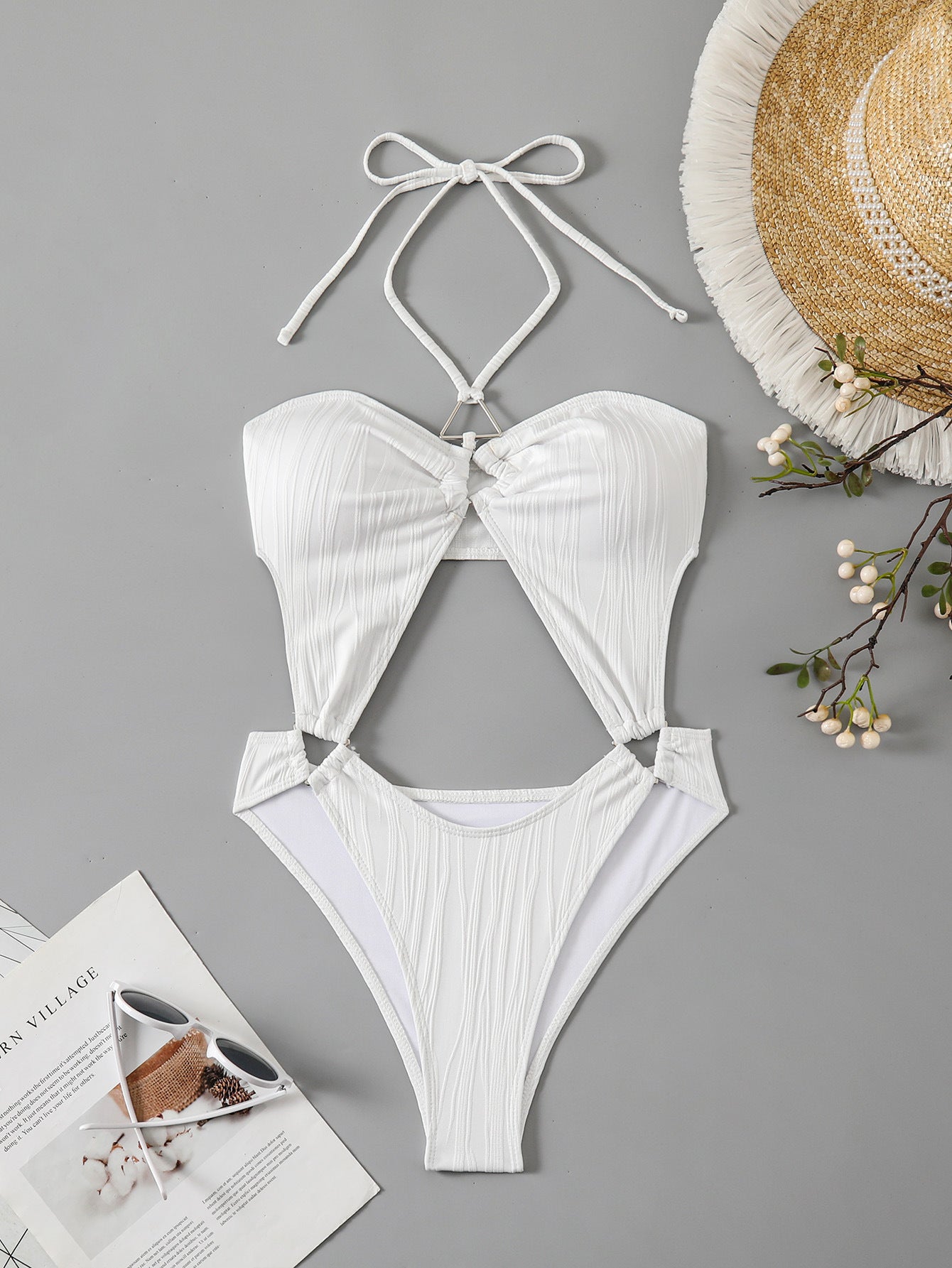 Women Hollow Out Cutout One Piece Swimsuit Swimwear