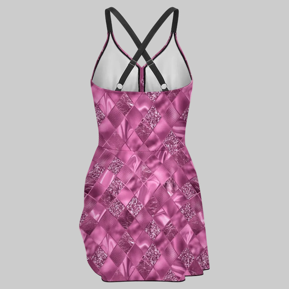 Luxury Amethyst Shaping Skirt Swimsuit with Adjustable Tie Hem