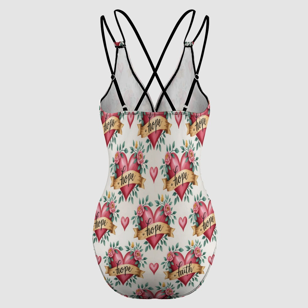 Faith Hope Heart One-Piece Swimwear